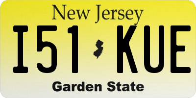 NJ license plate I51KUE