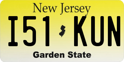 NJ license plate I51KUN
