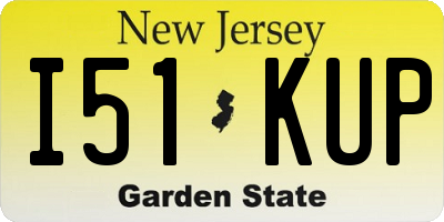 NJ license plate I51KUP