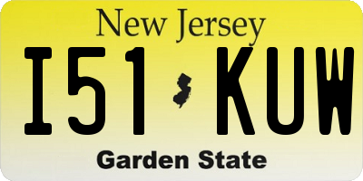 NJ license plate I51KUW
