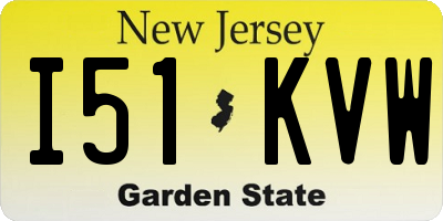 NJ license plate I51KVW