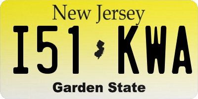 NJ license plate I51KWA