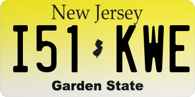 NJ license plate I51KWE