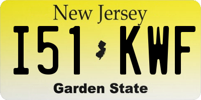 NJ license plate I51KWF
