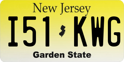 NJ license plate I51KWG