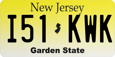 NJ license plate I51KWK