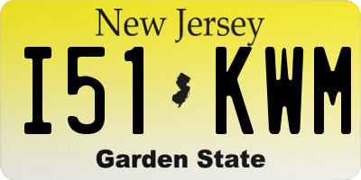 NJ license plate I51KWM