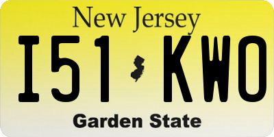 NJ license plate I51KWO