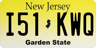 NJ license plate I51KWQ