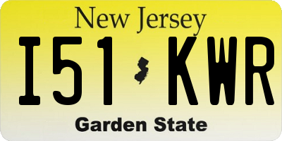 NJ license plate I51KWR