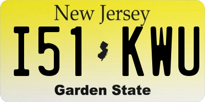 NJ license plate I51KWU
