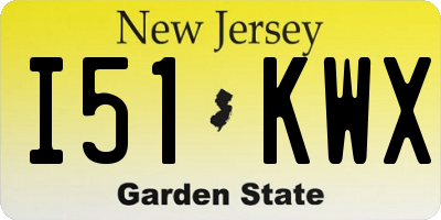 NJ license plate I51KWX