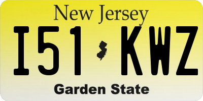 NJ license plate I51KWZ