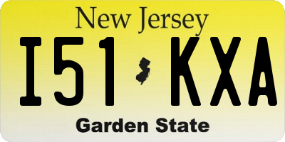 NJ license plate I51KXA