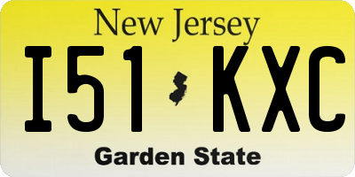 NJ license plate I51KXC