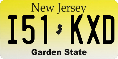 NJ license plate I51KXD
