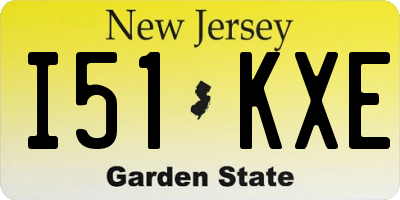 NJ license plate I51KXE
