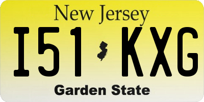 NJ license plate I51KXG