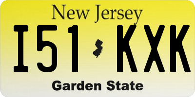 NJ license plate I51KXK