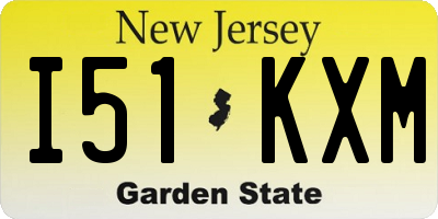 NJ license plate I51KXM