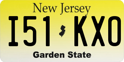NJ license plate I51KXO