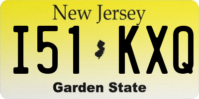 NJ license plate I51KXQ