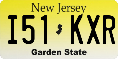 NJ license plate I51KXR