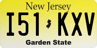 NJ license plate I51KXV