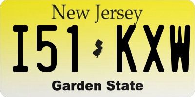 NJ license plate I51KXW