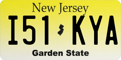 NJ license plate I51KYA