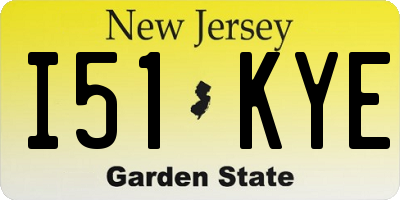 NJ license plate I51KYE