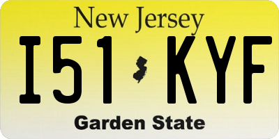 NJ license plate I51KYF