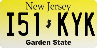 NJ license plate I51KYK