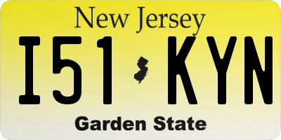 NJ license plate I51KYN