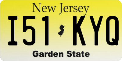 NJ license plate I51KYQ