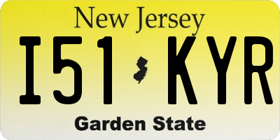 NJ license plate I51KYR