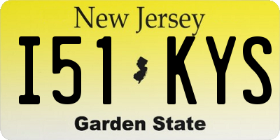 NJ license plate I51KYS