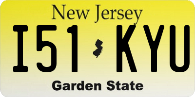 NJ license plate I51KYU