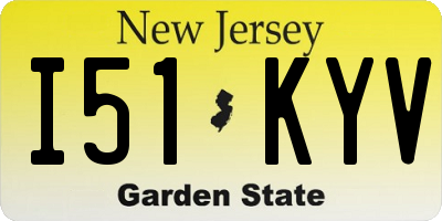 NJ license plate I51KYV