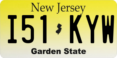 NJ license plate I51KYW