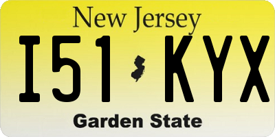 NJ license plate I51KYX