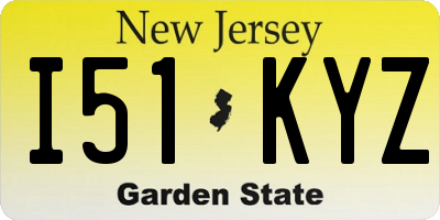 NJ license plate I51KYZ