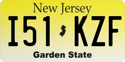 NJ license plate I51KZF