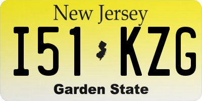 NJ license plate I51KZG