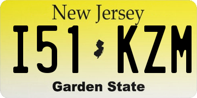 NJ license plate I51KZM
