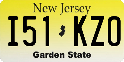 NJ license plate I51KZO