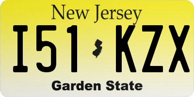 NJ license plate I51KZX