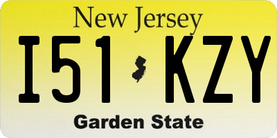 NJ license plate I51KZY