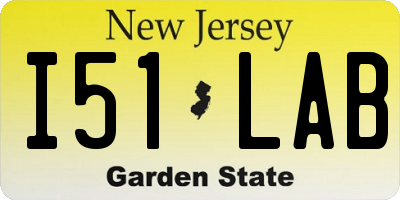 NJ license plate I51LAB
