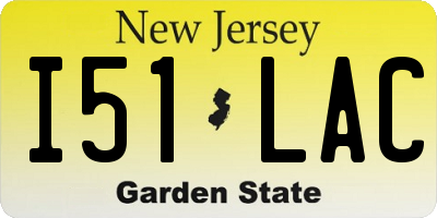 NJ license plate I51LAC